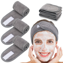 Terry Cloth Adjustable Towel Makeup Hairband with Magic Tape for Makeup Remover